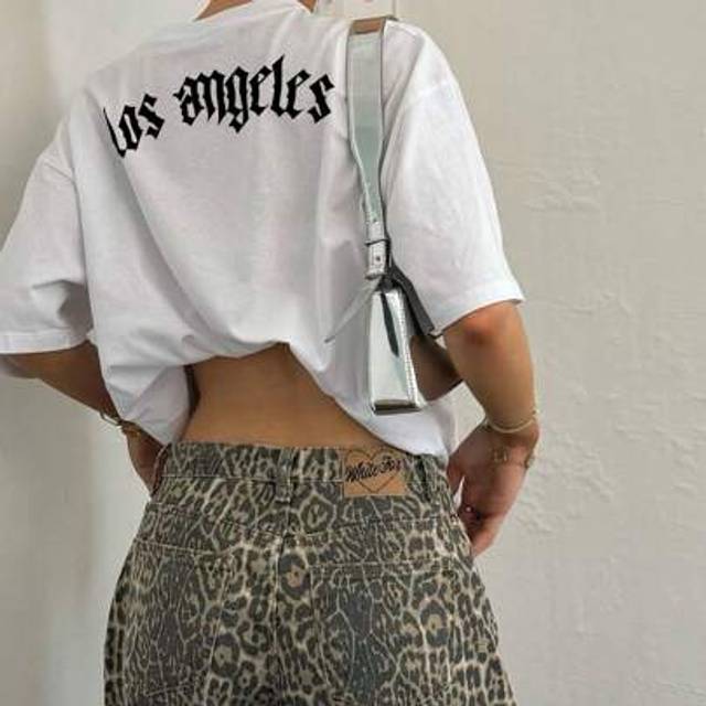 SHEIN 1pc Gothic Style Letter &#39;Los Angeles&#39; Print Polyester T-Shirt, Multipurpose For Beach, Night Out, Workout, Office, Casual Wear, Unisex Matching Couple
