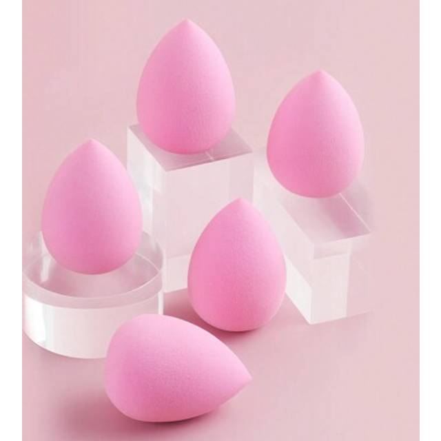 SHEIN 5pcs Extra Large Teardrop Makeup Sponge Puff, Wet/Dry Use, Soft & Skin-Friendly Beauty Makeup Blender