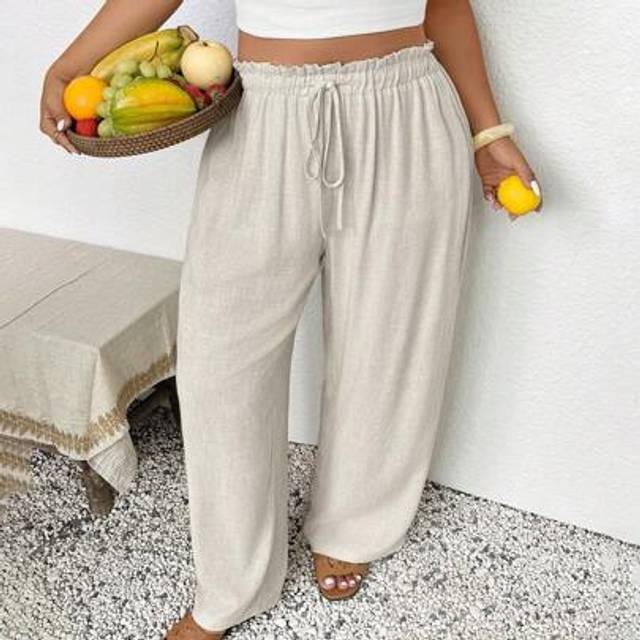 SHEIN Women Plus Size Casual Fashion Long Pants, Holiday & Leisure Style,Summer Pants