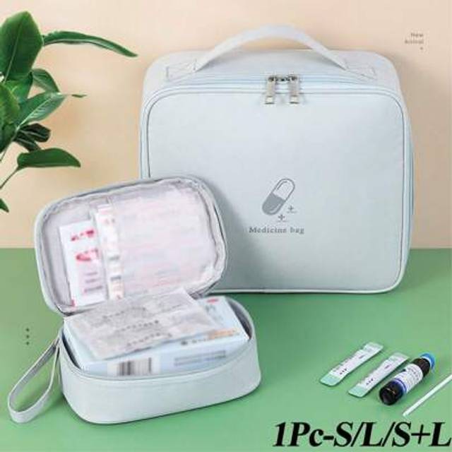 SHEIN 1/2pcs Portable Oxford Cloth Medical Storage Bag,Compact, Waterproof First Aid Kit - Ample Storage For Travel & Home Emergency Needs - Compact First A
