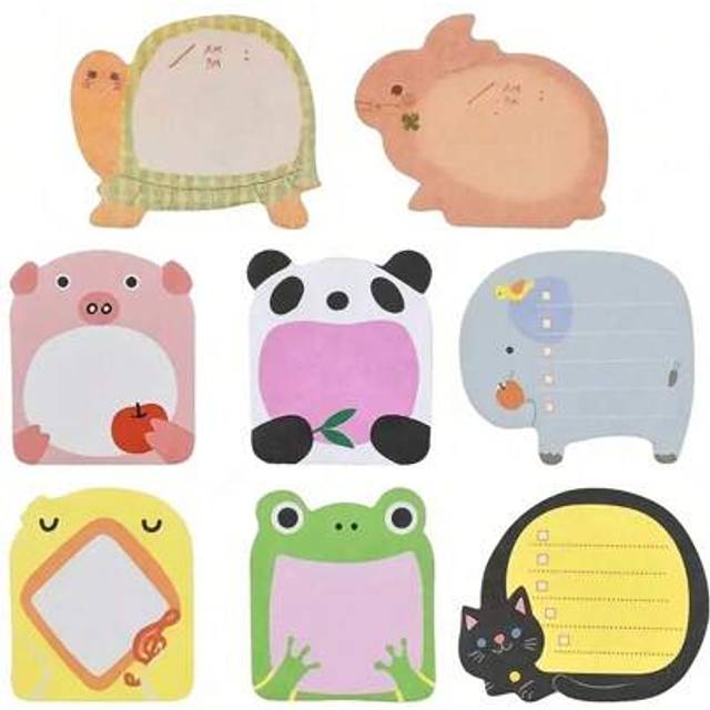 SHEIN 8/16 Pads Of 160 Sheets Sticky Notes Animal Sticky Notes Removable Self-Stick Notes Novelty Cartoon Sticky Notes Pad Set For School And Home