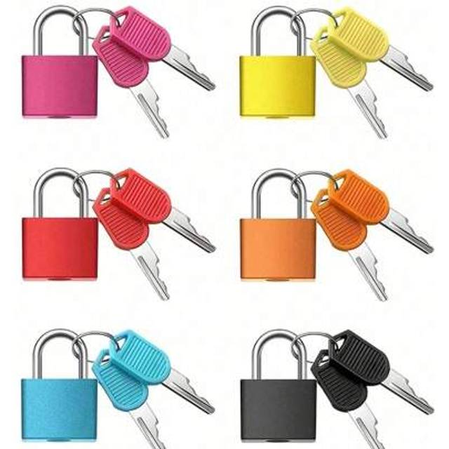 SHEIN 1pc Multicolor Mini Small Padlock With Keys, Color Plastic Shell Lock, Zinc Alloy Small Lock, For Luggage, Backpack, Gym Locker Lock, Suitcase Lock, C