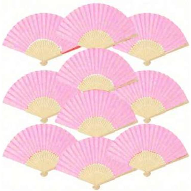 SHEIN 1/5/10/20/30pcs White Paper Hand Fan White Bamboo Folding Fan Handheld Fans Paper Folded Fan, DIY Portable Bamboo Fans,Birthday Party Decorative Fans,