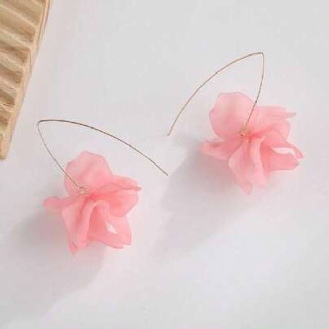 SHEIN 1 Pair Fashionable Exaggerated Floral Polymer Clay Drop Earrings For Women, Versatile