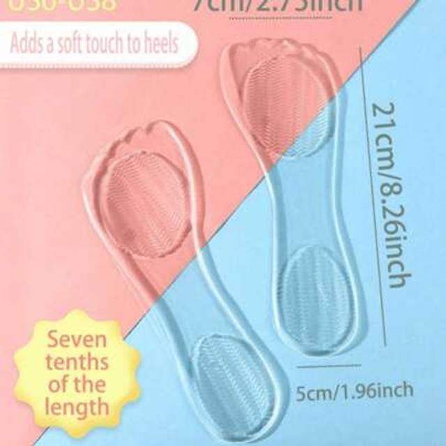 SHEIN 1 Pair Women Silicone Shoe Inserts, Anti-Slip Pad For High Heels And Sandals, Relieve Foot Pain, Prevent Foot Abrasion, Increase Walking Comfort