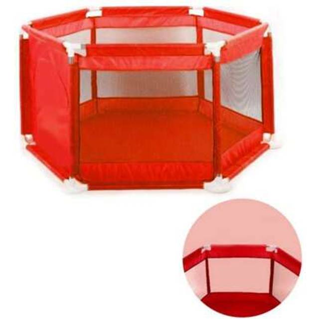 SHEIN Baby Playpen Six-Plate Playpen Large Activity Playpen 6 Sides With Round Zipper Door Play Pen For Toddlers Playpen Baby Black (Without Ocean Ball)