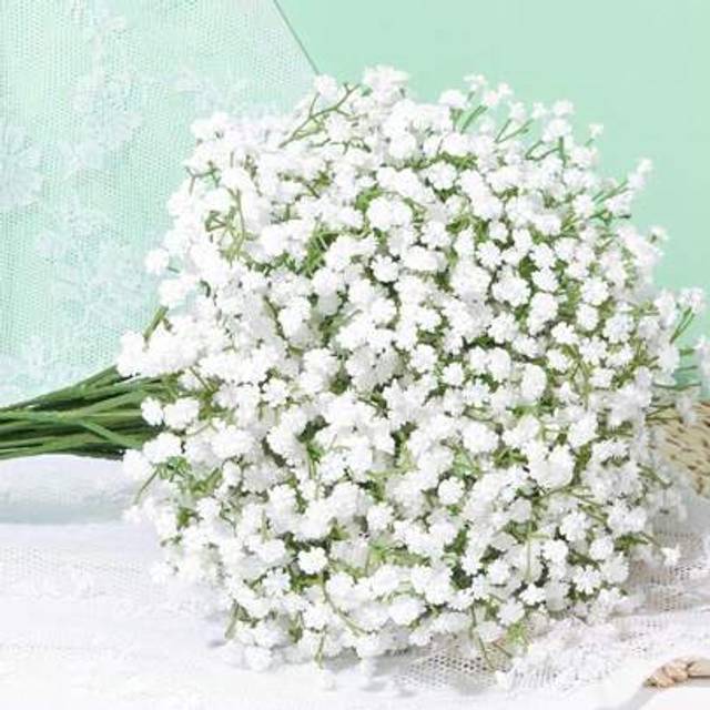 SHEIN 1/3/5 Pcs Of Artificial Gypsophila, Each 54 Cm (21in)Long. These Artificial Plastic Flowers Are Excellent Choices For Table Centerpieces And Ideal Vas
