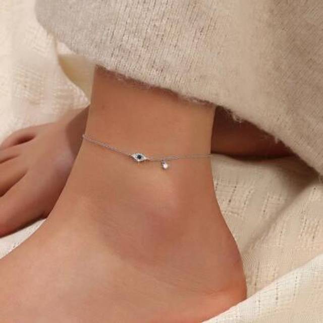 SHEIN 1pc S925 Sterling Silver Fashion Minimalist Versatile Anklet, Stylish Jewelry Gift For Women