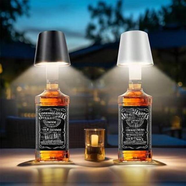 SHEIN 1pc 2000mAh LED Wine Bottle Lamp - Portable Table Light With Adjustable Dimmer, Transform Your Space From Romantic Restaurant To Cozy Bedroom, Perfect