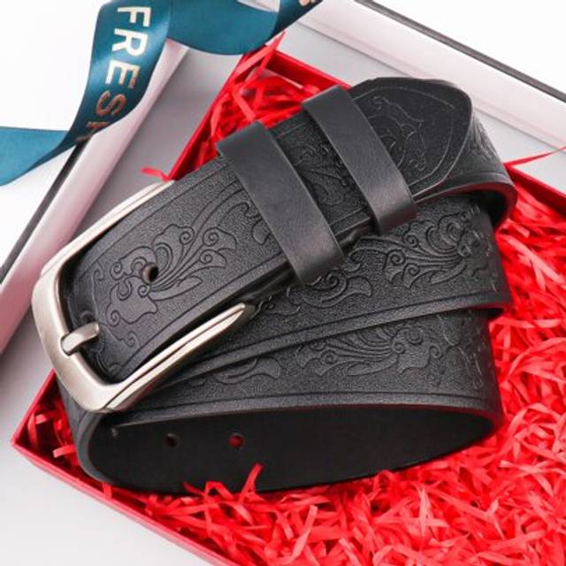SHEIN Vintage Phoenix Tail Premium Embossed Casual Fashion Men&#39;s Belt With Punch Tool Work Summer, School