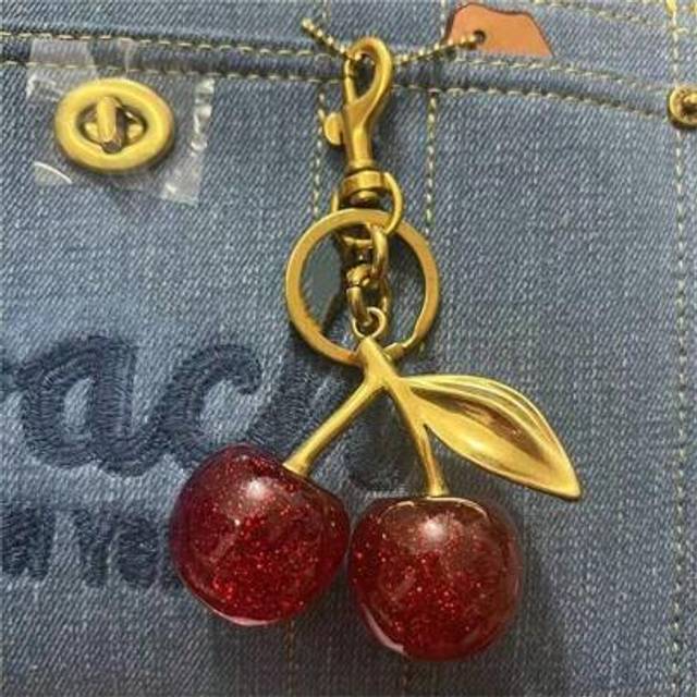 SHEIN Cherry Keychain Purse Charms For Handbags Cute Bag Charm Keychain Cherry Accessories For Women Gift Summer Bridesmaid Gifts