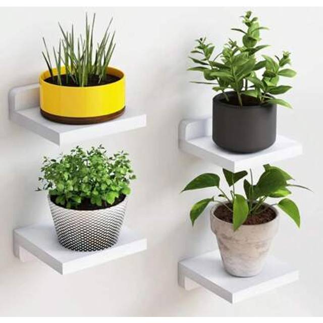 SHEIN 4-Pack Small Floating Shelves For Wall, Wood Shelf 5 Inch Display Ledges Room Decor, Mini With 2 Types Of InstallationRoom Decor