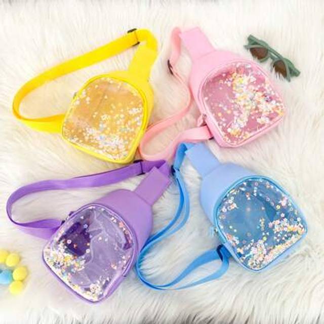 SHEIN New Kids PU Leather Girls Holographic Transparent Crossbody Sling Bag