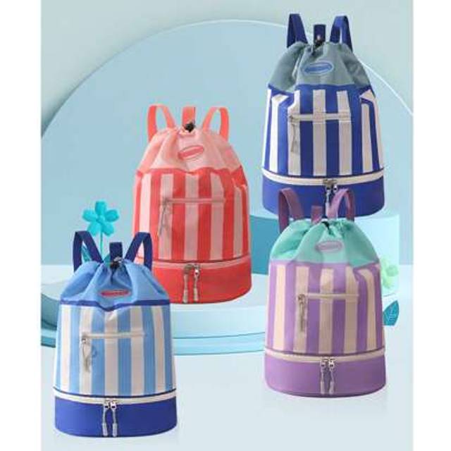 SHEIN Kids Drawstring Backpack - Versatile Gym, Dance, Beach & Swim Bag For Boys & Girls With Wet/Dry Separation - Ideal Summer Travel Gift!