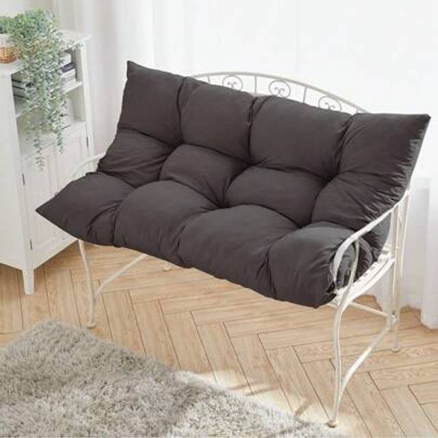 SHEIN Living And Home Tufted Outdoor Bench Cushion - Weather-Resistant Rectangular Seat Pad In Light/Dark Grey (120cm Premium Comfort)