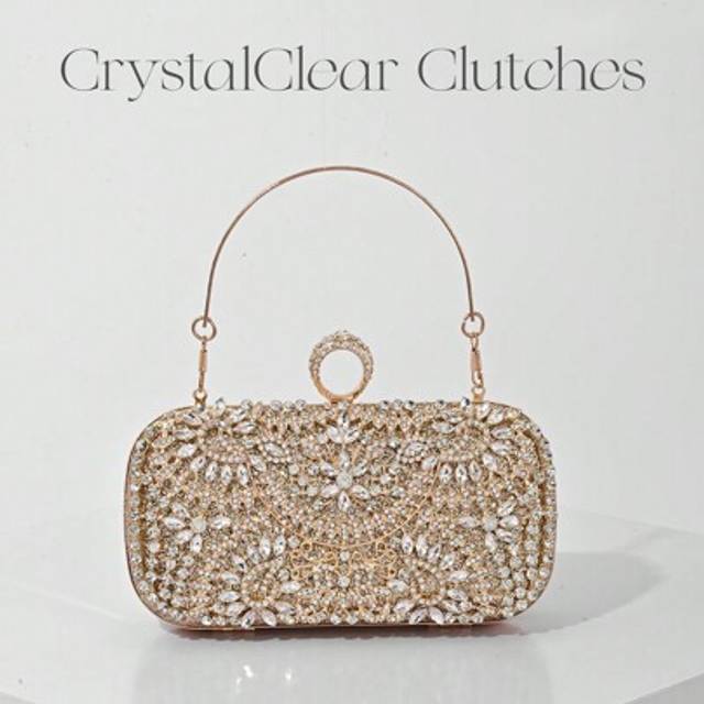 SHEIN Elegant Women&#39;s Crystal Decorated Evening Clutch, Luxury Glittering Box-Shape Handbag Suitable For Weddings, Galas, Formal Events, Party Purse, Women&#39;