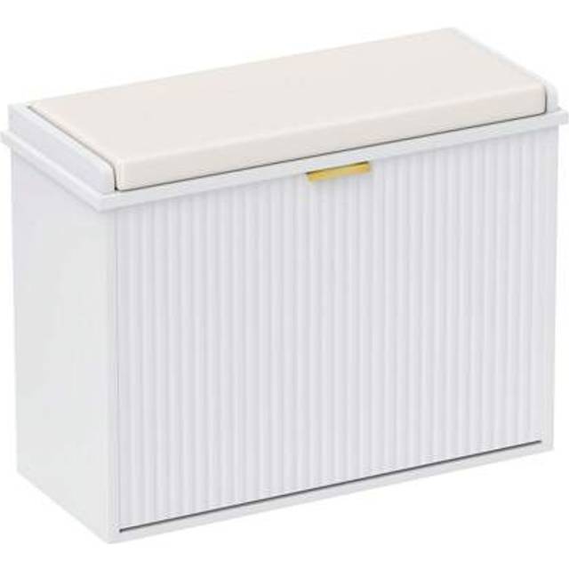 SHEIN HOMCOM Shoe Bench With Padded Seat Cushion And Flip-Drawer, Shoe Cabinet Holds Up To 120kg For Hallway, Entryway And Porch, 62x26x47.5cm