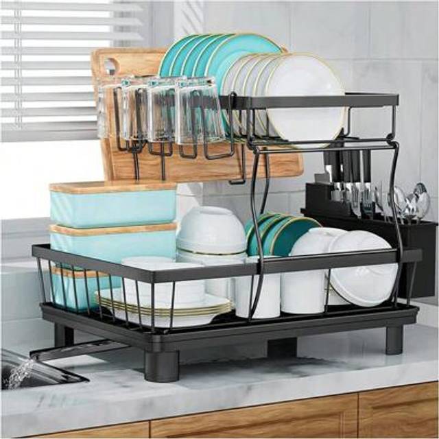 SHEIN Dish Drainer Rack For Sink. Plate Washing, Draining Board, Cutlery And Cup Tidy.