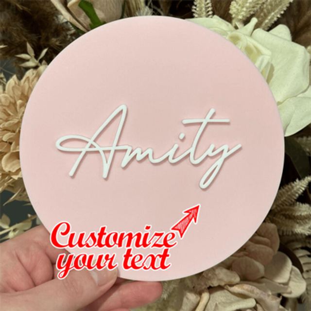 SHEIN 1pc Personalized Name Gift Basket Tag, Custom Acrylic Gift Tag, Gift Wrap, Name Tag, Happy Tag, Basket Marker, Ideal Gift For Valentine&#39;s Day And Day