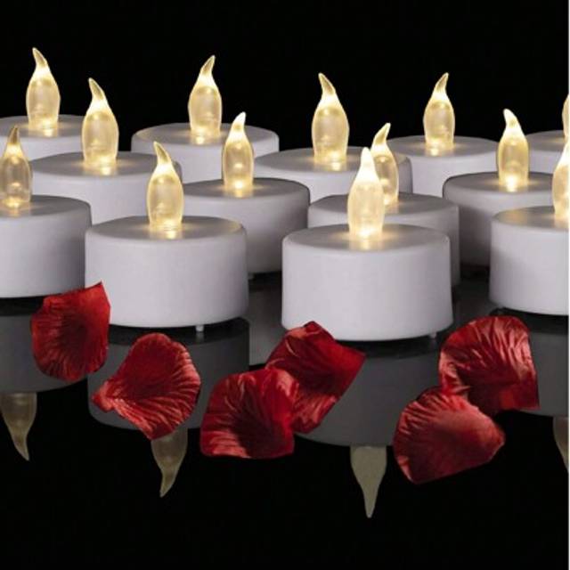 SHEIN Battery Operated LED Tea Lights: 24PACK Flameless Votive Candles Lamp Realistic And Bright Flickering Holiday Gift Long Lasting 200Hours For Seasonal