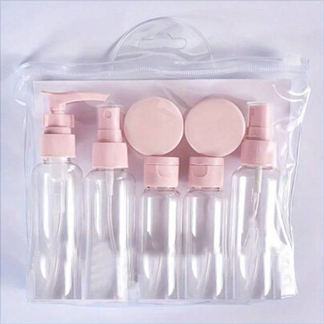 SHEIN 10pcs Toiletries Travel Bottle Set Travel Container Set Portable Leak Proof Refillable Cosmetic Sample Container Empty Shampoo Conditioner Bottle Trav