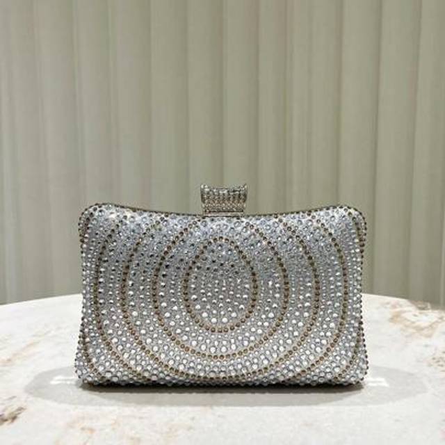 SHEIN 1pc Elegant Rhinestone Decorated Women&#39;s Evening Clutch Bag With Detachable Shoulder Strap, Suitable For Wedding, Party, Banquet, Prom, Festival And O