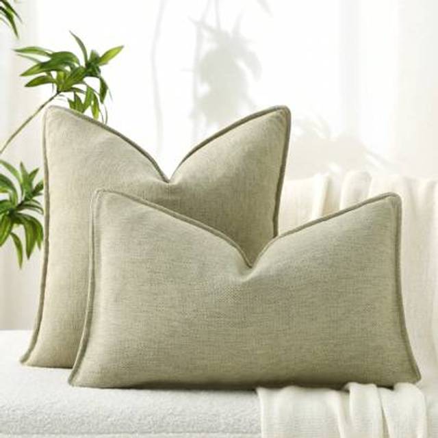 SHEIN 1pc Green Pillow Covers Chenille Throw Pillow Covers With Elegant Design Soft And Luxurious Decorative Throw Pillows For Couch, Bed, And Home Decor,Ch