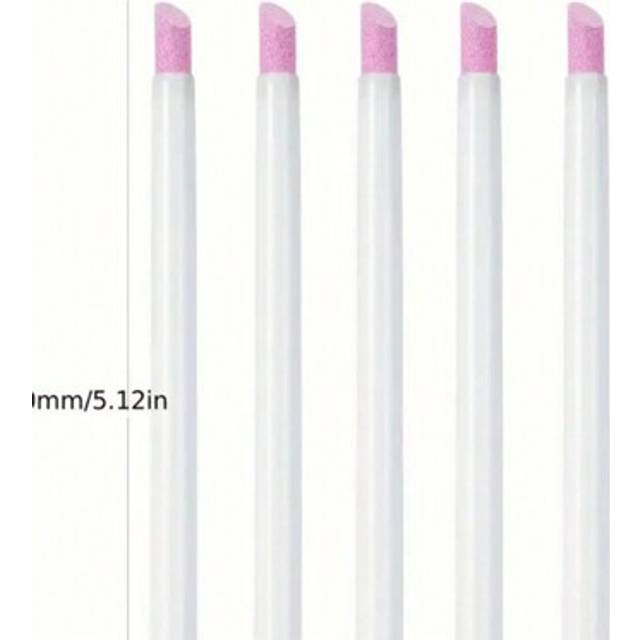 SHEIN 5pcs Single-Headed Quartz Nail File & Cuticle Pusher Set - Dead Skin Removal, 45Â° Angle Cuticle Pusher & Buffer For Fingernails And Gel Nails For Gel