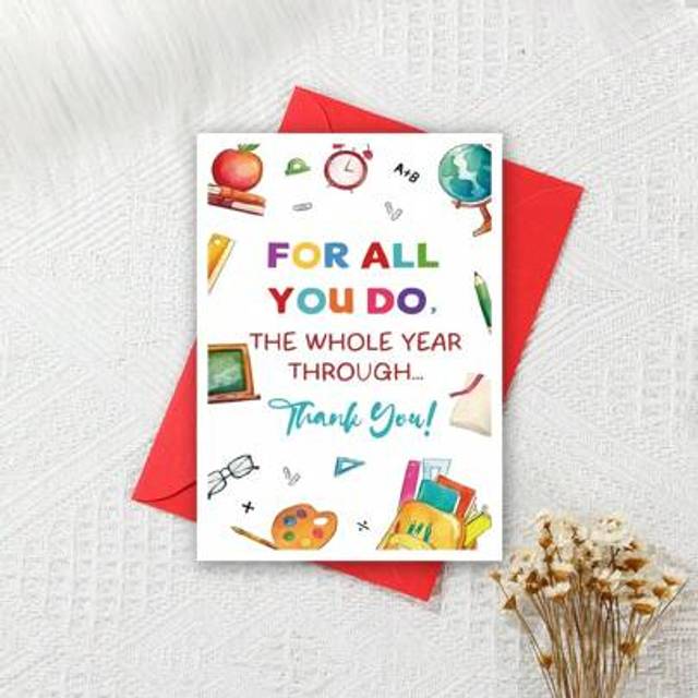 SHEIN Teacher&#39;s Day Card, Thank You Card, Thank You Gift For Favorite Teacher, Teacher Thank You Card, Unusual Item, Gift Card