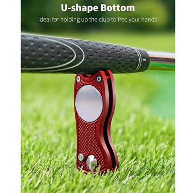 SHEIN Golf Divot Repair Tool With Magnetic Ball Marker, Metal And Foldable Design