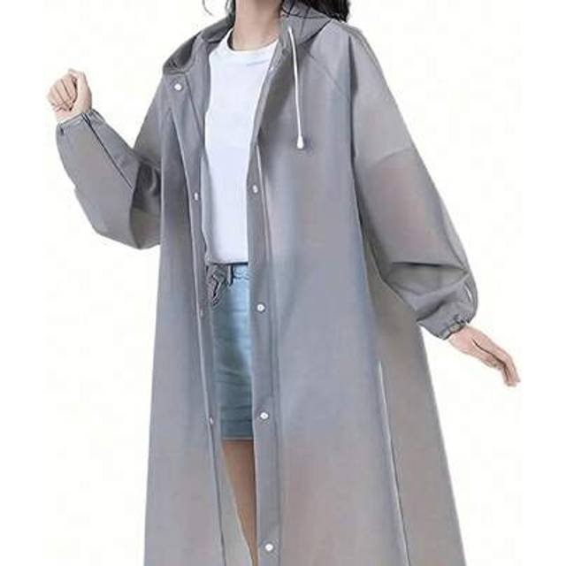 SHEIN 1/2pcs Long EVA Unisex Raincoat, Thickened Waterproof Rain Coat, Women Men Hooded Raincoat,Waterproof, Windproof, Quick-Dry, And Breathable - Ideal Fo