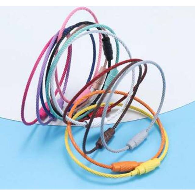 SHEIN 5/10/20pcs Colorful Ring Luggage Tag Clip Keychain Rope Key Ring Cable Screw Lock Accessories Simple To Install And Durable