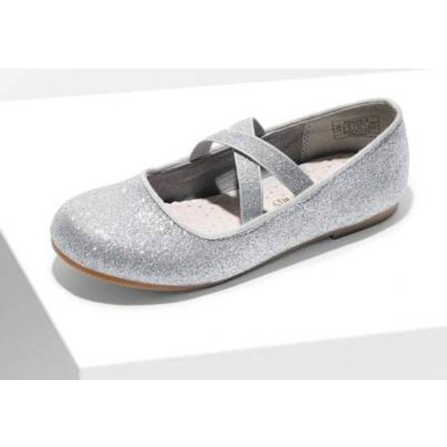 SHEIN Girl&#39;s Ballet Flat Kids Glitter Mary Jane Flower Dress Shoes For Wedding Party