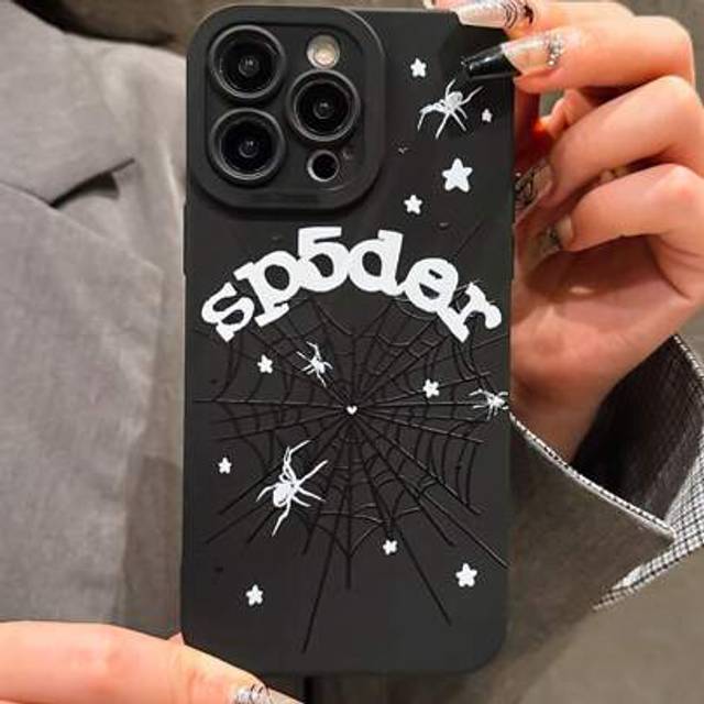 SHEIN 1pc White Star Heart Cobweb Shockproof Phone Case Compatible With IPhone 16/16 Pro/16 Plus/16 Pro Max, 15/15 Pro/15 Pro Max, 14/14 Pro, 13, 11, XR And