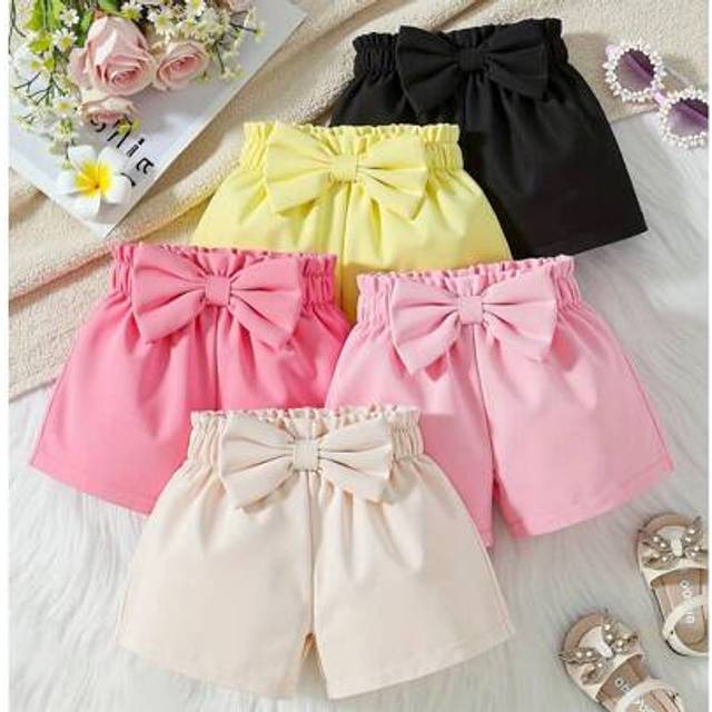 SHEIN 5pcs/Set Baby Girl Casual Cute Shorts & Leggings Set, Comfortable Sports Outfit For Newborn Infants, Suitable For Spring & Summer Daily Wear