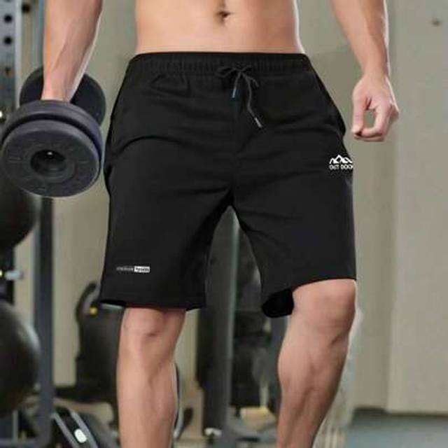 SHEIN Men&#39;s Elastic Waist Patchwork Lightweight Summer Casual Outdoor Hiking Travel Sports Shorts