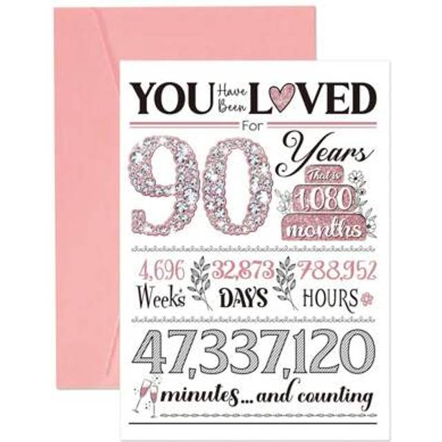 SHEIN 1pc 90th Birthday Card, 90th Birthday Gifts For Women, 90th Birthday Decorations, 90th Birthday Card For Women Mom Wife Grandma, 90th Birthday Gifts,