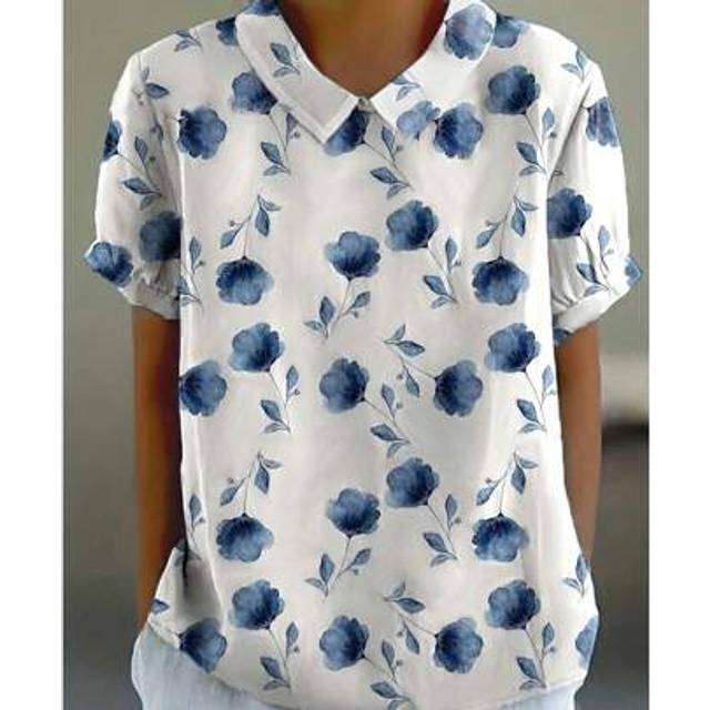 SHEIN Polyester Floral Print Button Up Shirt Dress For Women