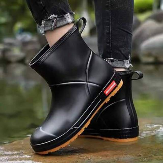 SHEIN Womens Mens Outdoor Ankle Rain Boots Shoes Footwear Waterproof Chelsea Black, Size 37-44 /UK Size 5-9