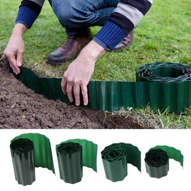 SHEIN 9M Green Garden Lawn Fence, Flexible Lawn Fence, Plastic Lawn Fence For Garden Boundaries, Used For Roads, Lanes, Flowers, And Plants
