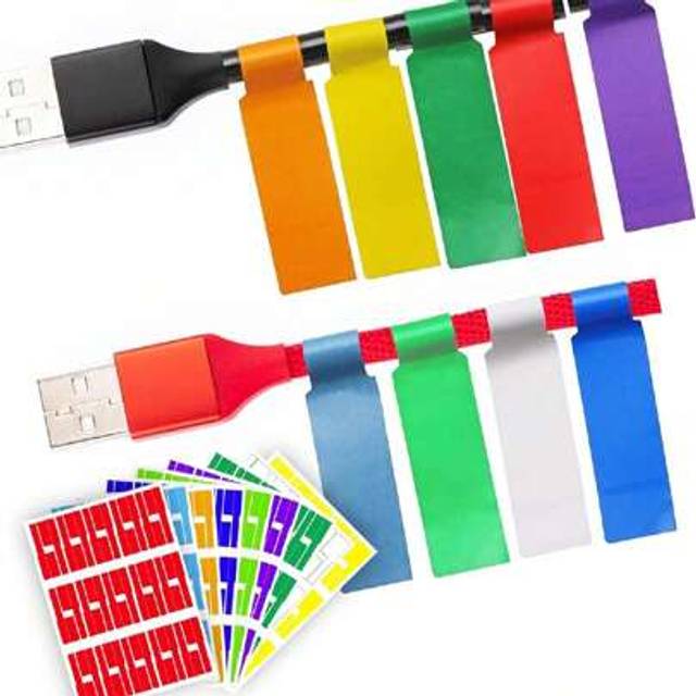 SHEIN Cable Labels - Water Resistant Labels For Cords Write On Stickers Identification Labels Wire Labels Tags - Self Adhesive Wire Labels Printable For Las