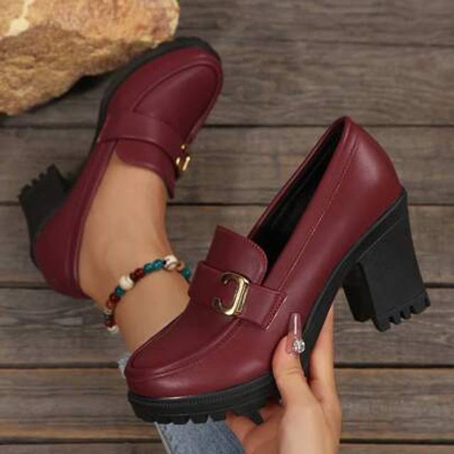 SHEIN Women&#39;s Plain Chunky Heel Ankle Boots With Non-Slip Rubber Sole, Comfortable Short Boots Suitable For Casual, Party, And Formal Occasions