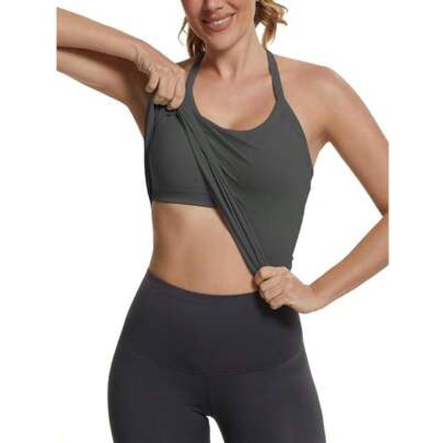 SHEIN Seamless Workout Tank Tops With Built In Bra,Racerback Athletic Tank Tops Ribbed Soft Yoga Shirts