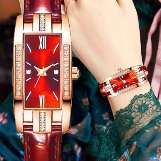 SHEIN 1pc Quartz Small Watch With Square Roman Numerals Dial Vintage Dress Watch Rhinestone Wristwatches
