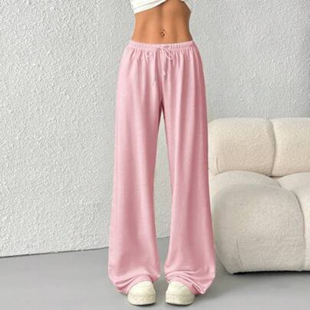 SHEIN Women&#39;s Solid Color Drawstring Waist Straight Leg Loose Casual Sweatpants Graduation,Back To School Outfits,Graduation,Teacher Outfits For Women,Back