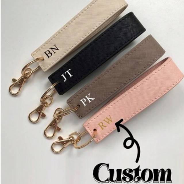 SHEIN Custom PU Leather Keychain With Ring, Elegant Handmade Bag Charm, Car Hook, Unique Fashion Accessory With Personalized Name, Best Gift For Her, Christ