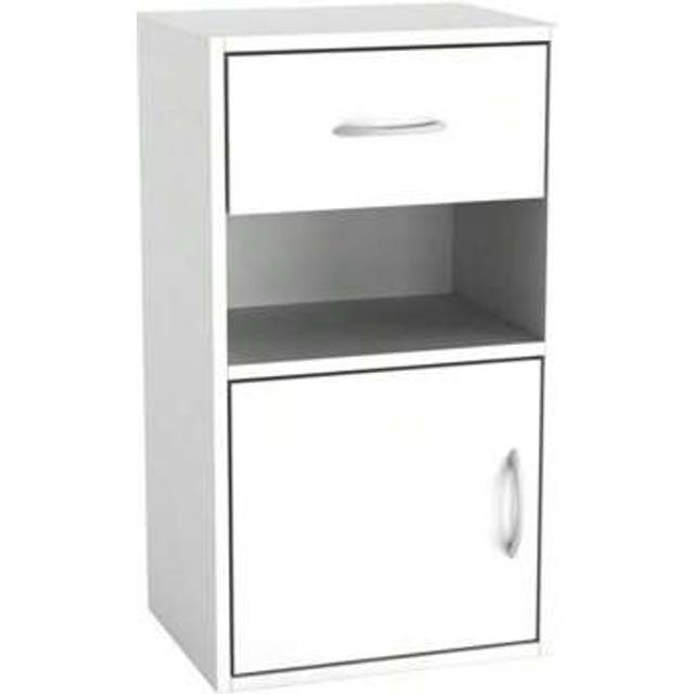 SHEIN Wooden Bedside Table With 1 Drawer And 1 Door  Dimensions (Approx. Cm): H 54, W 30, D 23