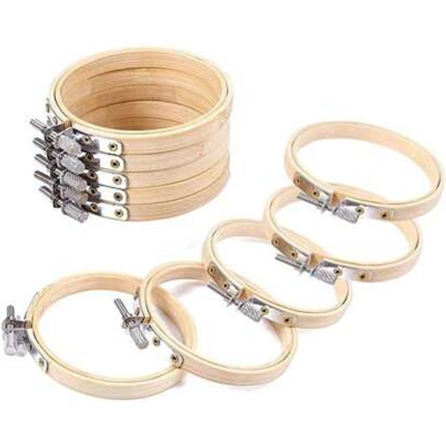 SHEIN 1Pc 8/10/13/15/18/30cm DIY Needlecraft Cross Stitch Machine Bamboo Frame Embroidery Hoop Ring Round Loop Hand Household Sewing Tools