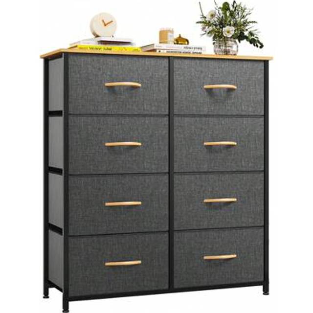 SHEIN Chest Of Drawers With 8 Drawers,Bedroom Drawers, Fabric Dresser With Wood Top,Drawer Storage Unit For For Bedroom, Living Room, Kids Room