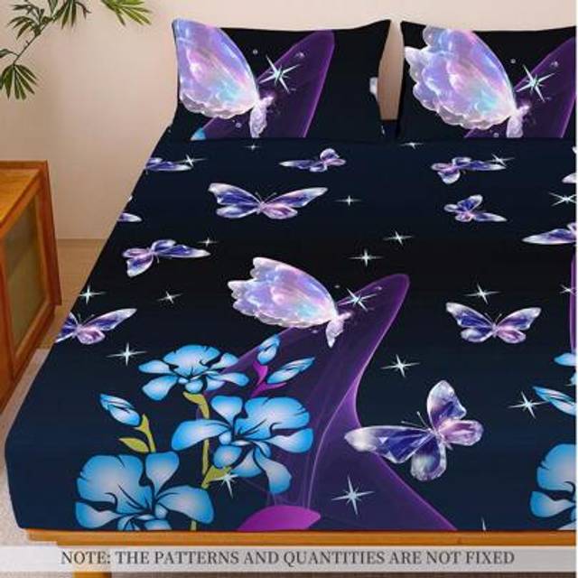 SHEIN 1pc Bed Sheet, Bedding, Fitted Sheet, Mattress Cover, Skin-Friendly Soft And Comfortable Mattress Protector, Valentine&#39;s Day Gift Fitted Sheet, Cartoo